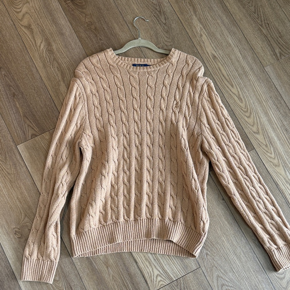 Polo by Ralph Lauren Men's Cable Knit Crewneck Sweater - Camel
